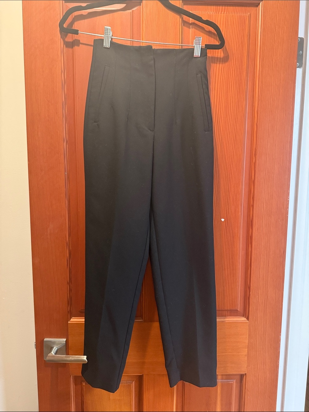 Zara High-Waist pleated front Black Dress Pants size xs